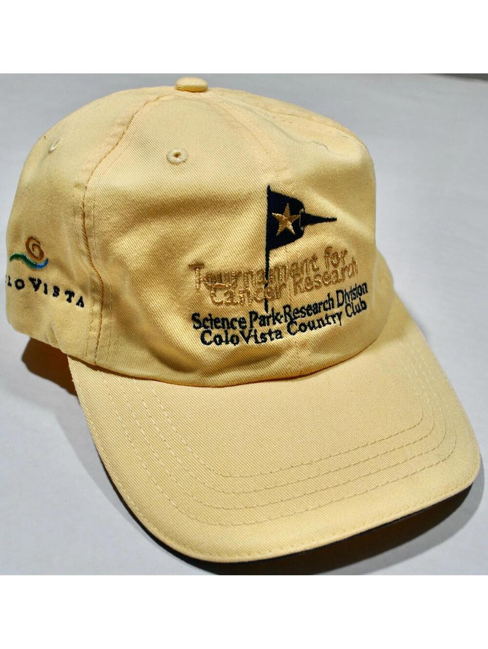 Tournement for Cancer Research Colo Vista Texas Longhorns Yellow Golf Strap Hat